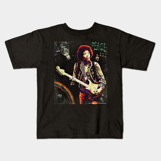 Forever Jimi Kids T-Shirt by antoecha80